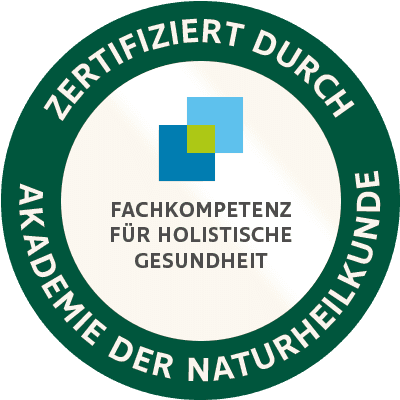 Siegel: Zertifiziert durch Akademie der Naturheilkunde, Fachkompetenz für holistische Gesundheit